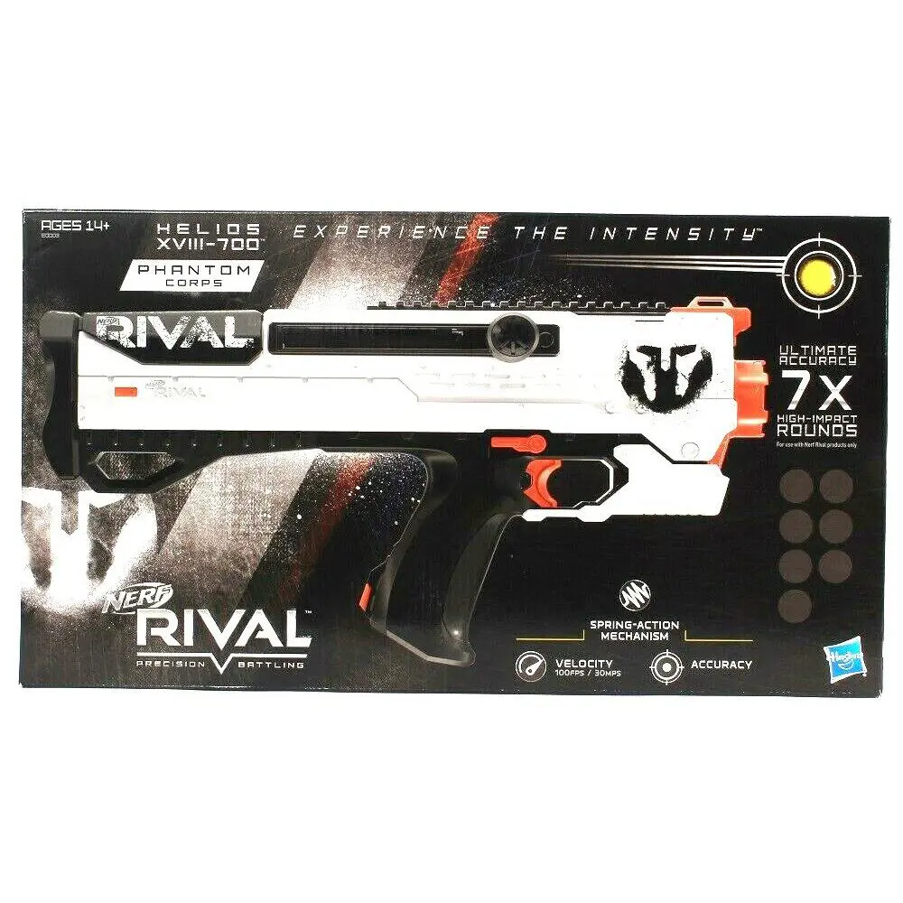 Hasbro Nerf Rival Phantom Corps Helios XVIII-700 Blaster 7x Rounds Age 14 Up