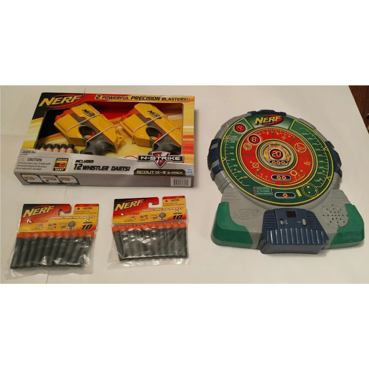 X2 Nerf Scout IX-3 Gun Kmart Only + Target + X2 Whistler Dart Packs