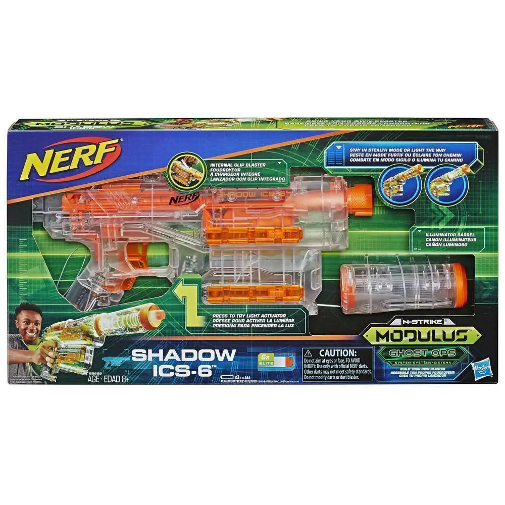 Hasbro Nerf N-strike Modulus Ghost Ops System Shadow ICS-6 Blaster