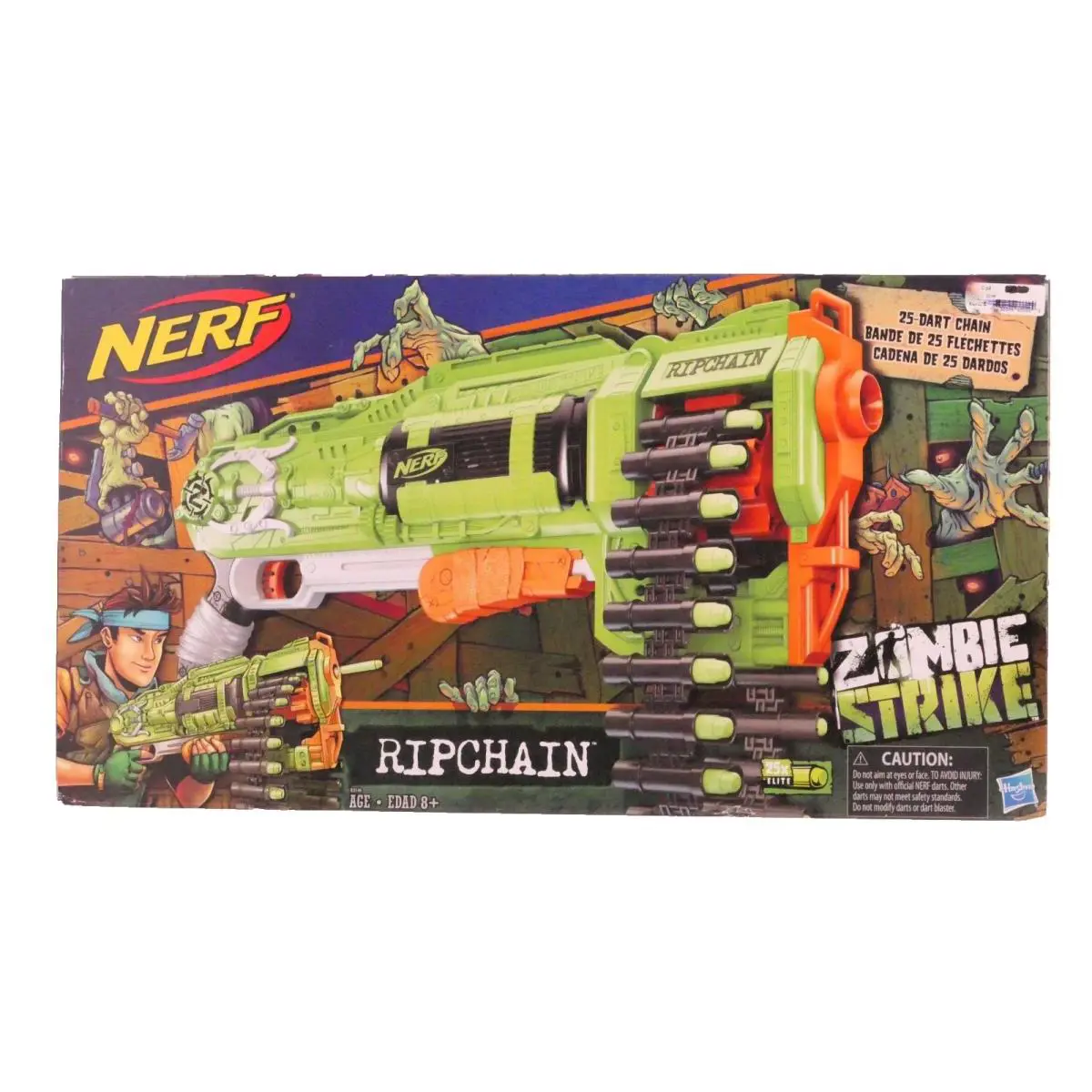 Nerf Zombie Ripchain Combat Blaster Dart Gun