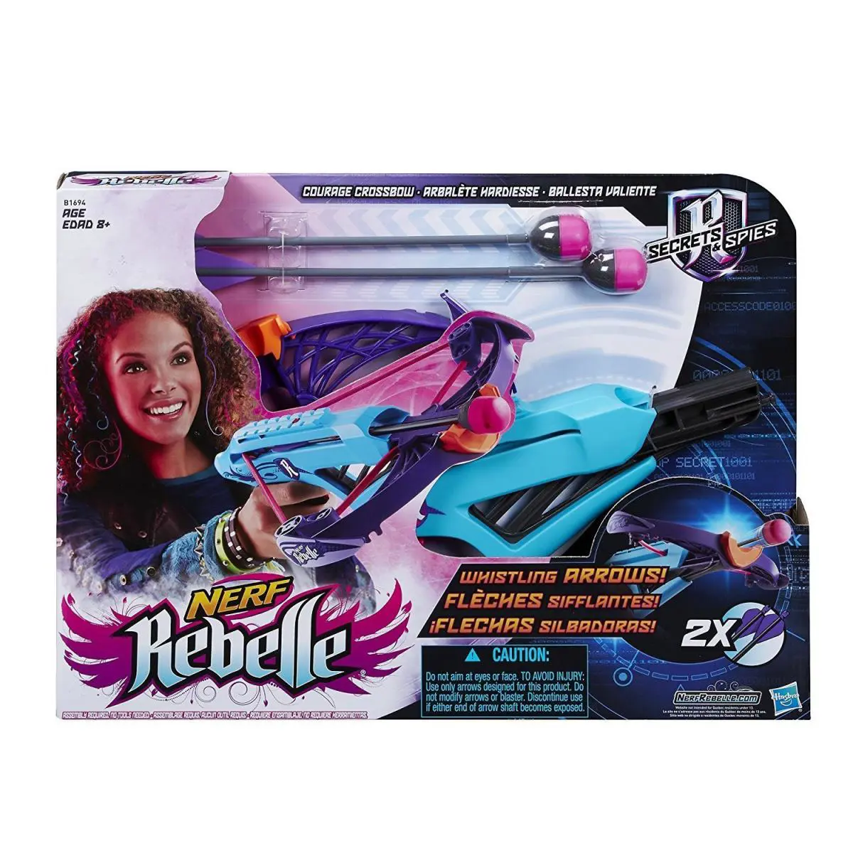 Nerf Rebelle Secrets and Spies Courage Crossbow with Whistling Darts- New/sealed