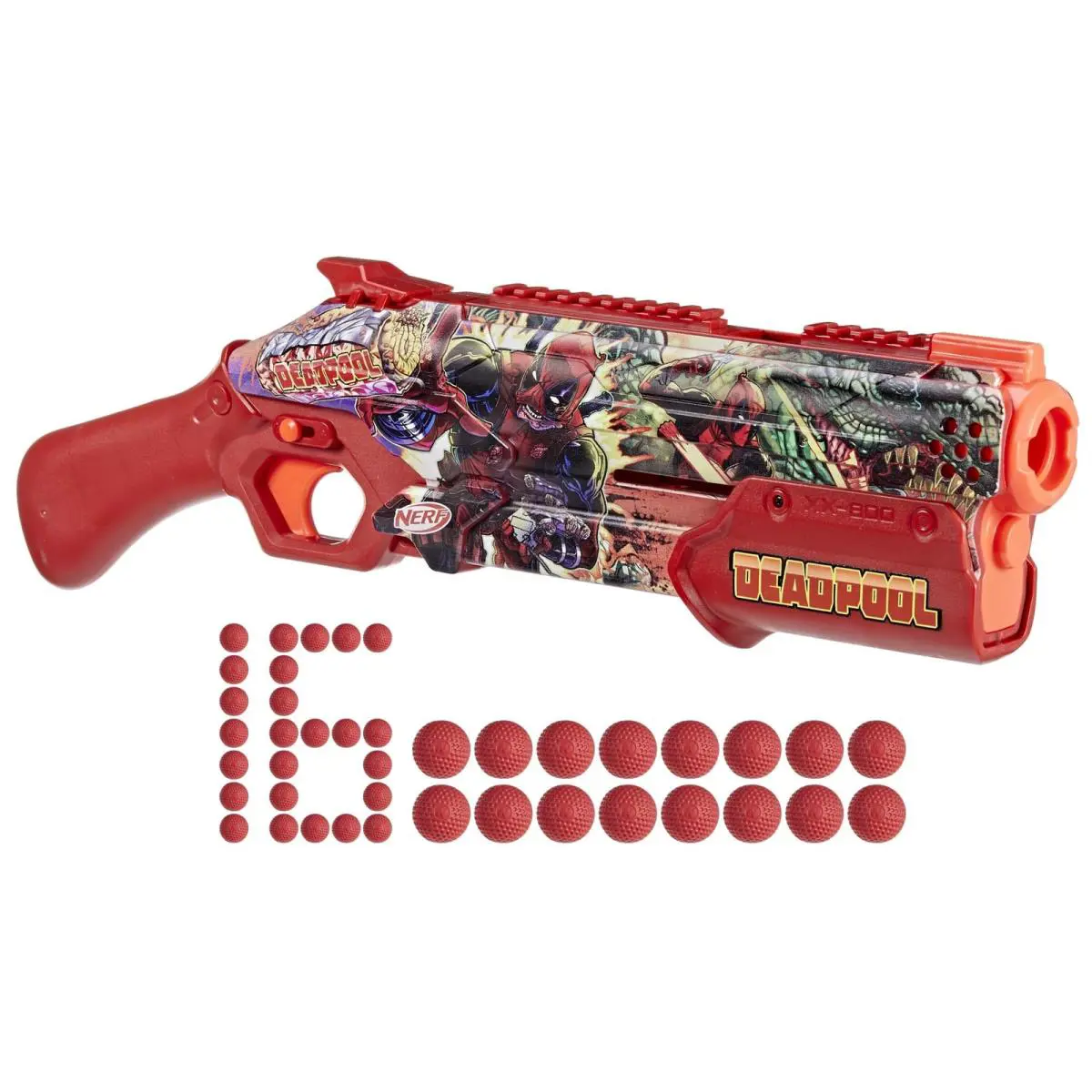 Nerf Marvel Deadpool Blaster 16 Nerf Rival Accu-rounds Pump Action Breech