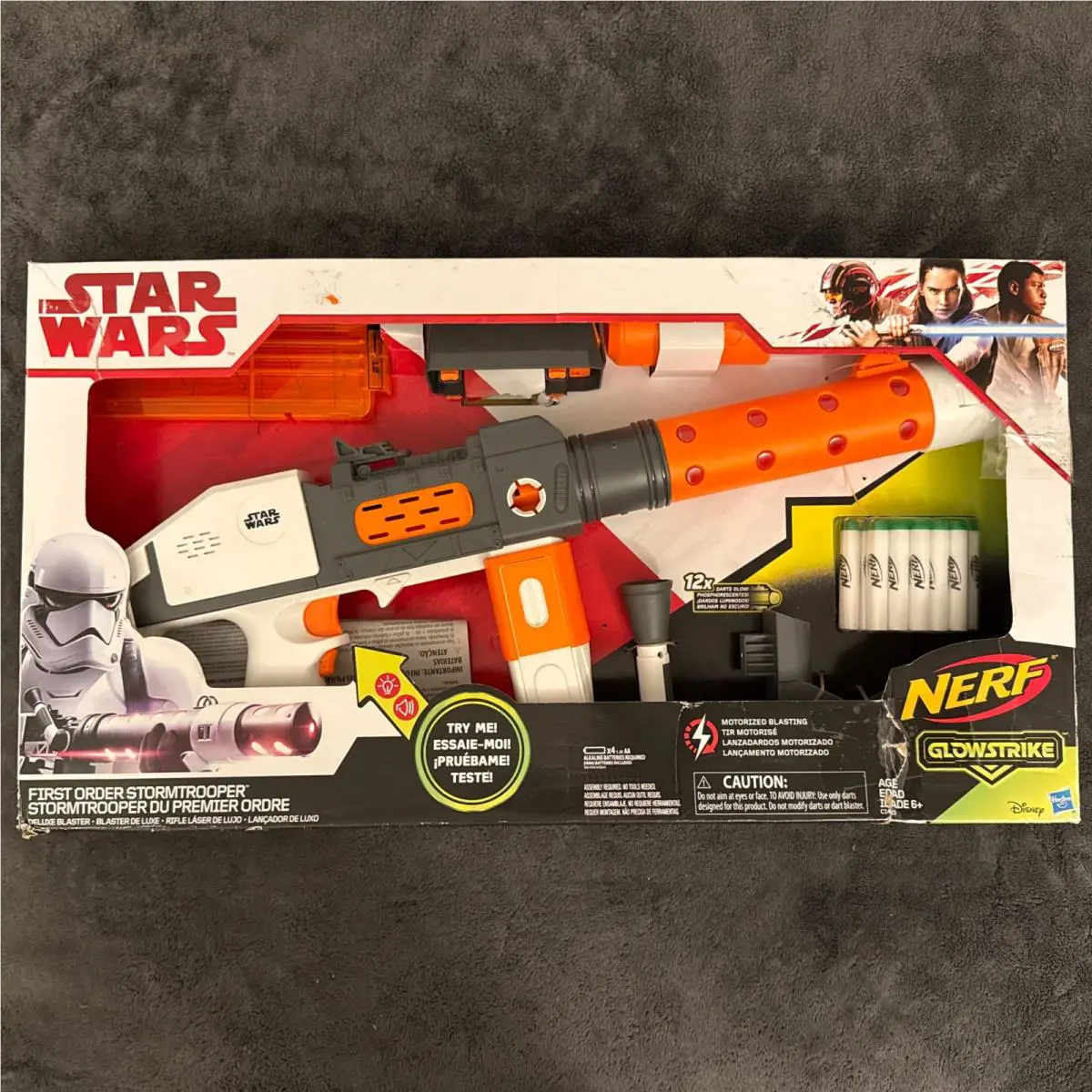 Nerf Glowstrike Star Wars First Order Stormtrooper Deluxe Blaster White Gray