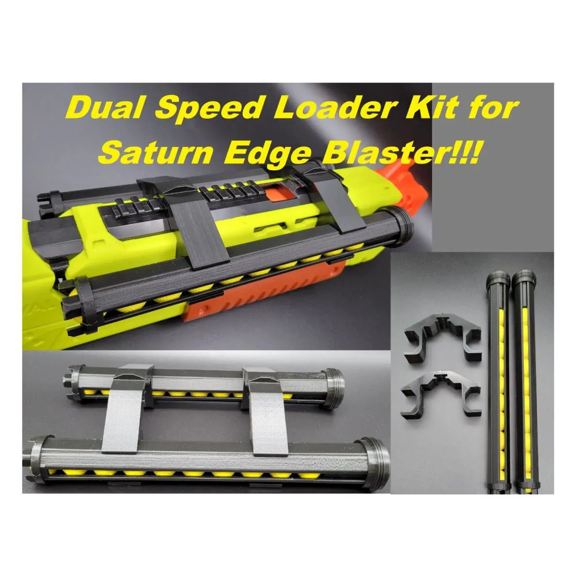 Dual 10 Shot Speed Loader Holder Kit For Rival Saturn Edge Blaster Shotgun Toy