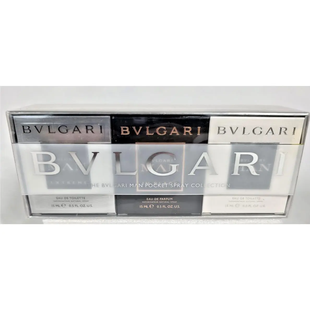 The  Man Pocket Spray Collection- Man Extreme In Black .5 oz 15 ML Each by Bvlgari