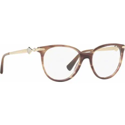 Bvlgari BV 4143B B 5240 Gold Striped Brown Eyeglasses 51mm - Frame: Striped Brown