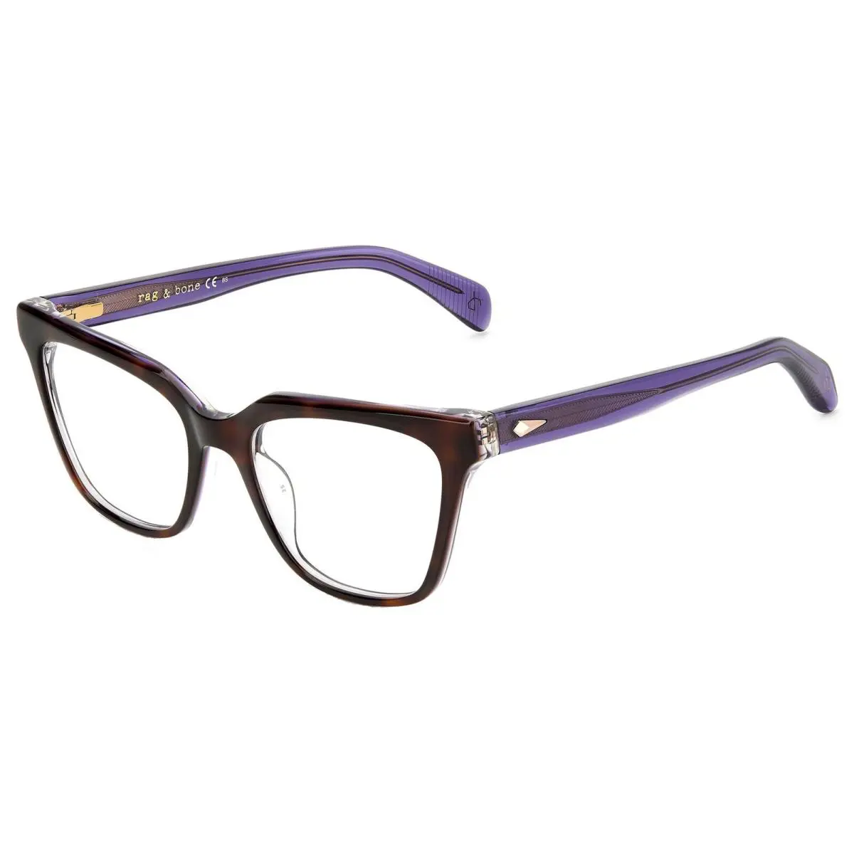 Rag Bone Women`s Square Cat Eye Eyeglass Frame - RNB3057 Violet/Clear Demo (0B3V-18) by Rag & Bone