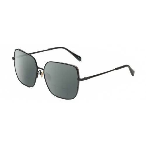 Rag Bone RNB1054/G/S Womens Polarized Bifocal Sunglasses Black Gold Crystal 58mm Grey by Rag & Bone