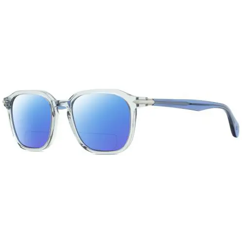 Rag Bone 5034 Parker Unisex Polarized Bifocal Sunglasses Crystal Blue Grey 52 mm