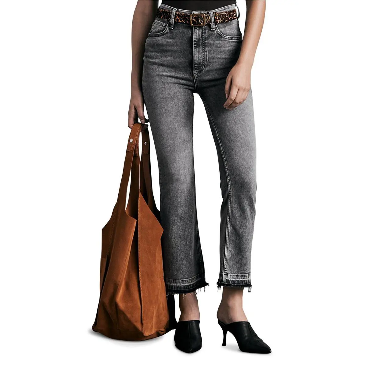 Rag Bone Women`s Casey High Rise Ankle Flare Jeans in Harley Grey B4HP Regular by Rag & Bone