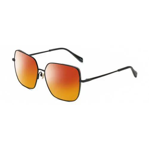 Rag Bone RNB1054/G/S Women`s Polarized Sunglasses Black Gold Crystal 58mm 4 Opt Red Mirror Polar by Rag & Bone