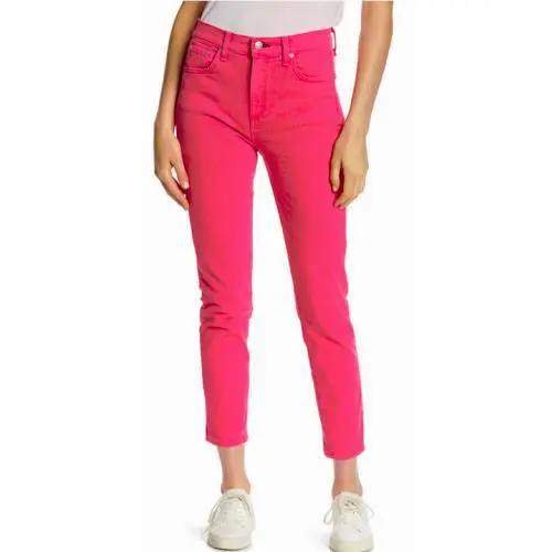Rag Bone High Waist Skinny Jeans Bull Pink