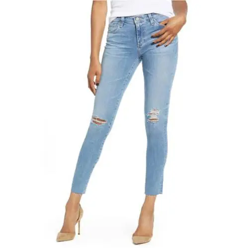 AG Ankle Skinny Leggings Stark Destructed SZ 25 by Rag & Bone