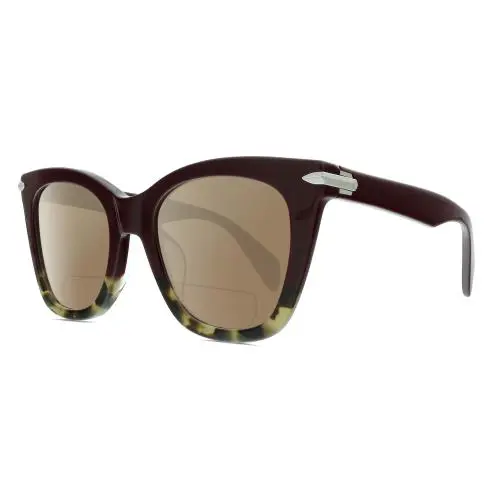Rag Bone 1029 Cat Eye Polarized Bifocal Sunglass Red Havana Tortoise Silver 52mm by Rag & Bone