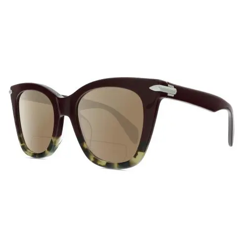 Rag Bone 1029 Cat Eye Polarized Bifocal Sunglass Red Havana Tortoise Silver 52mm Brown by Rag & Bone