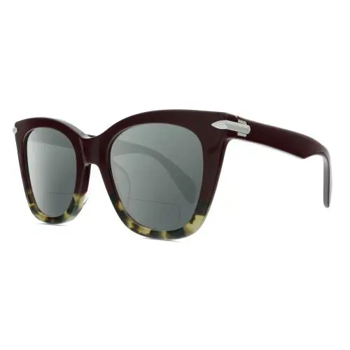Rag Bone 1029 Cat Eye Polarized Bifocal Sunglass Red Havana Tortoise Silver 52mm Grey by Rag & Bone