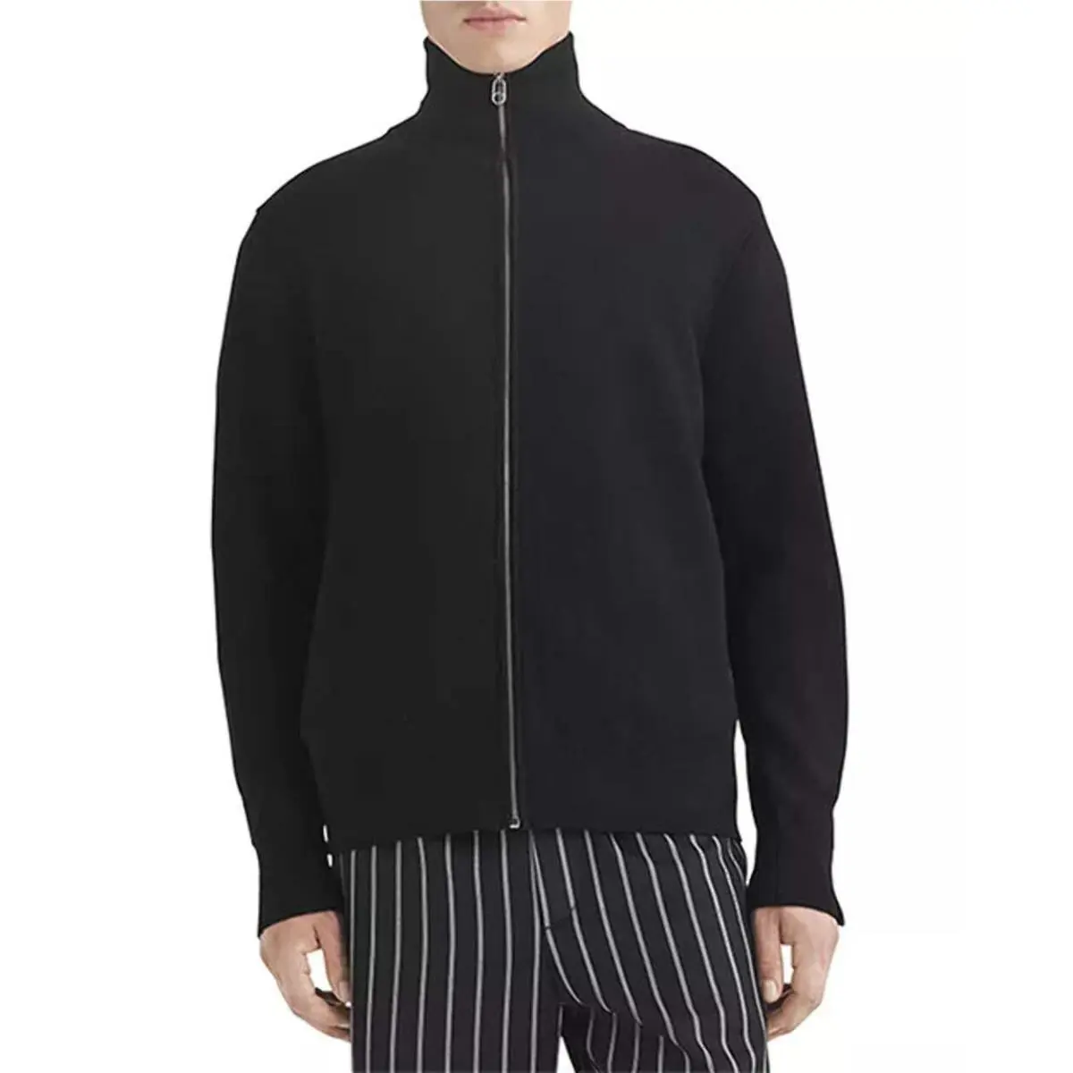 Rag Bone York Andrew Front Zip Sweater 5D 2894 N Black