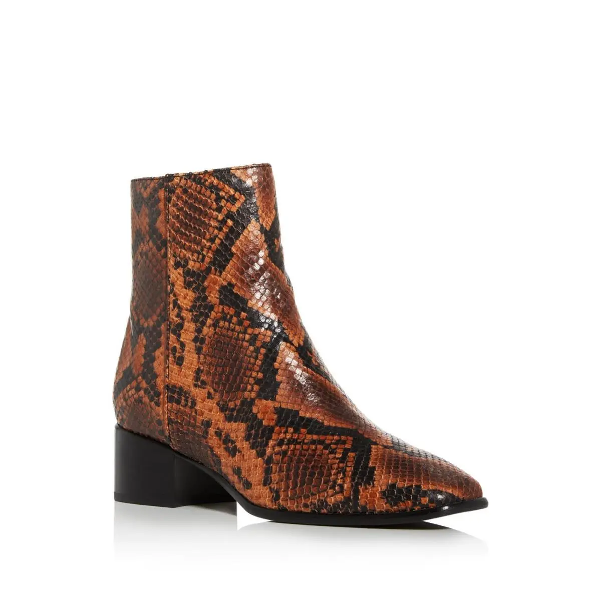 Rag Bone Womens Golden Brown Snake Aslen Block Heel Leather Heeled Boots 36.5 by Rag & Bone