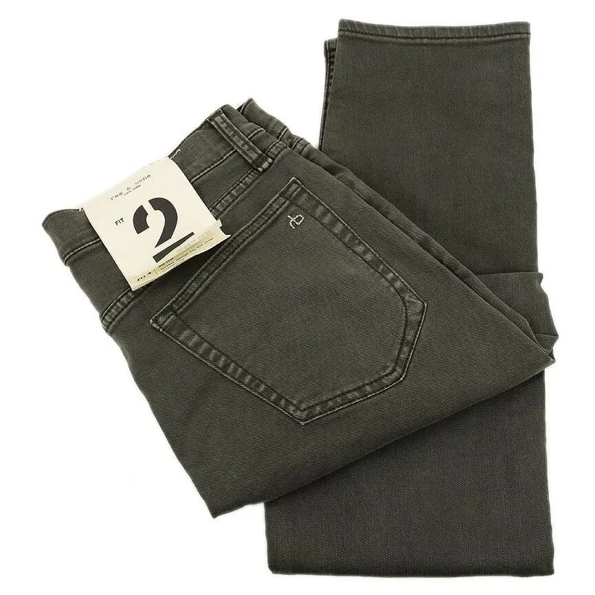 Rag Bone Surf Grey Fit 2 Slim Fit Mid Rise 5-Pocket Stretch Jeans 38 32