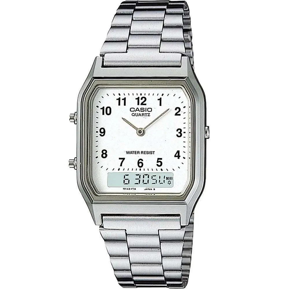 AQ230A-1D AQ230A-7B AQ230GA-9B Men`s Analog Digital Watch White by Casio