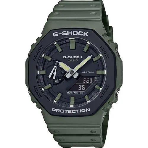 Men`s  G-shock Analog-digital Army Green Resin Strap Watch GA2110SU-3A by Casio