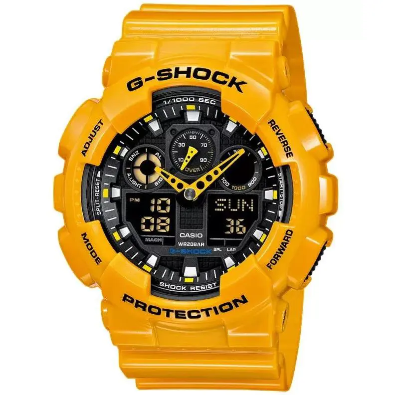 Casio G-shock GA-100A-9A Men`s Watch Bumblebee Analog-digital Display