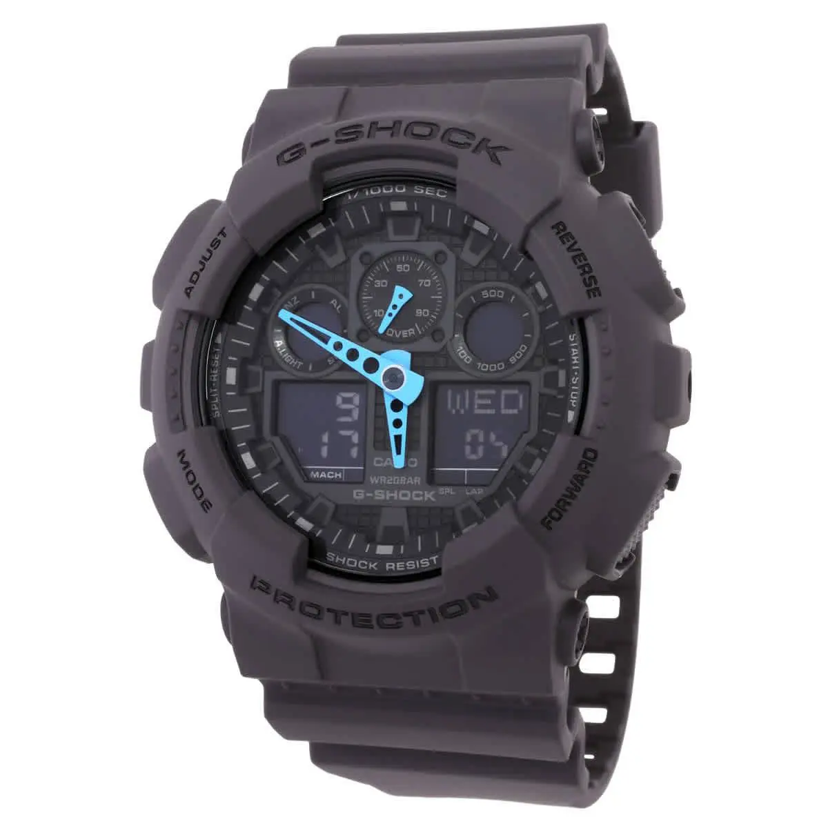 Casio G-shock Quartz Analog-digital Black Dial Men`s Watch GA100C-8A - Dial: Blue, Band: Black, Bezel: Black