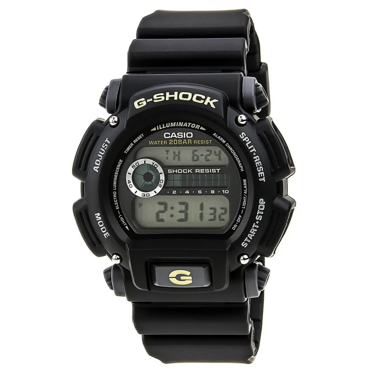 DW9052-1B Men`s G-shock Classic Sport Digital Dial Black Resin Dive Watch by Casio