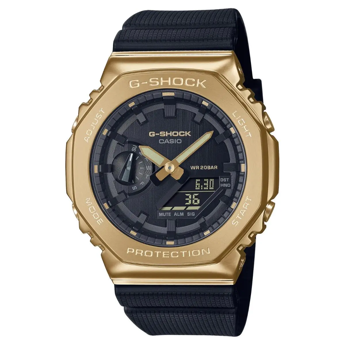 G-shock 2100 Series 44mm Gold Ion Plated Resin/stainless Steel Case Black by Casio