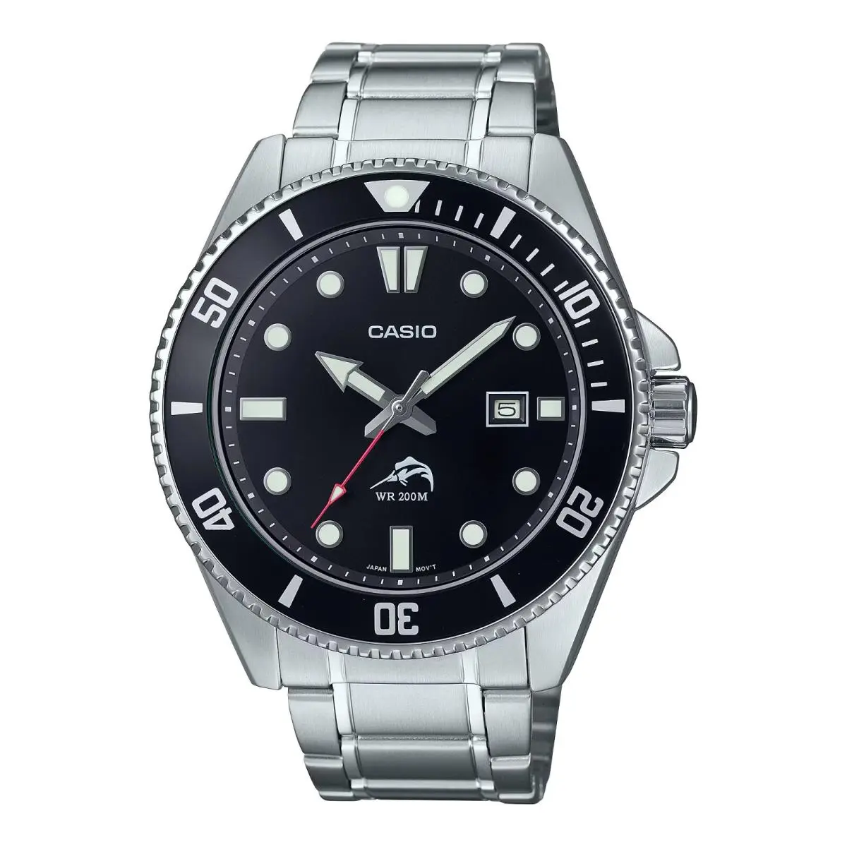 MDV106DD-1A1V Men`s Duro 200M Stainless Steel Black Dial Analog Watch by Casio