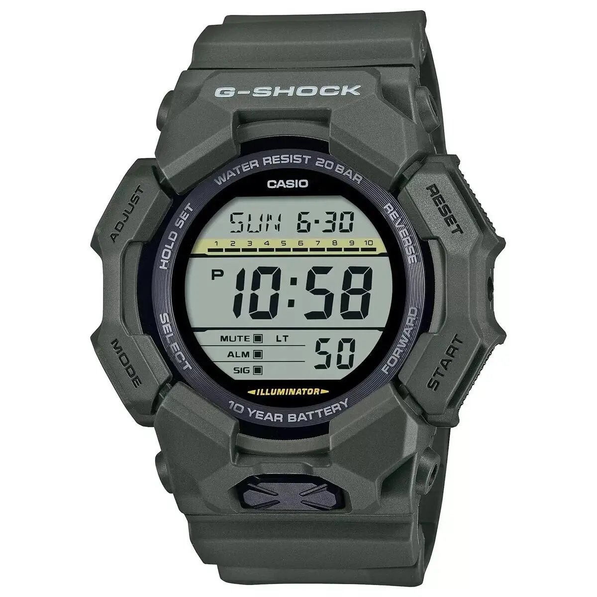 G-shock GD-010-3 Quartz Resin Green Digital Rubber Watch by Casio