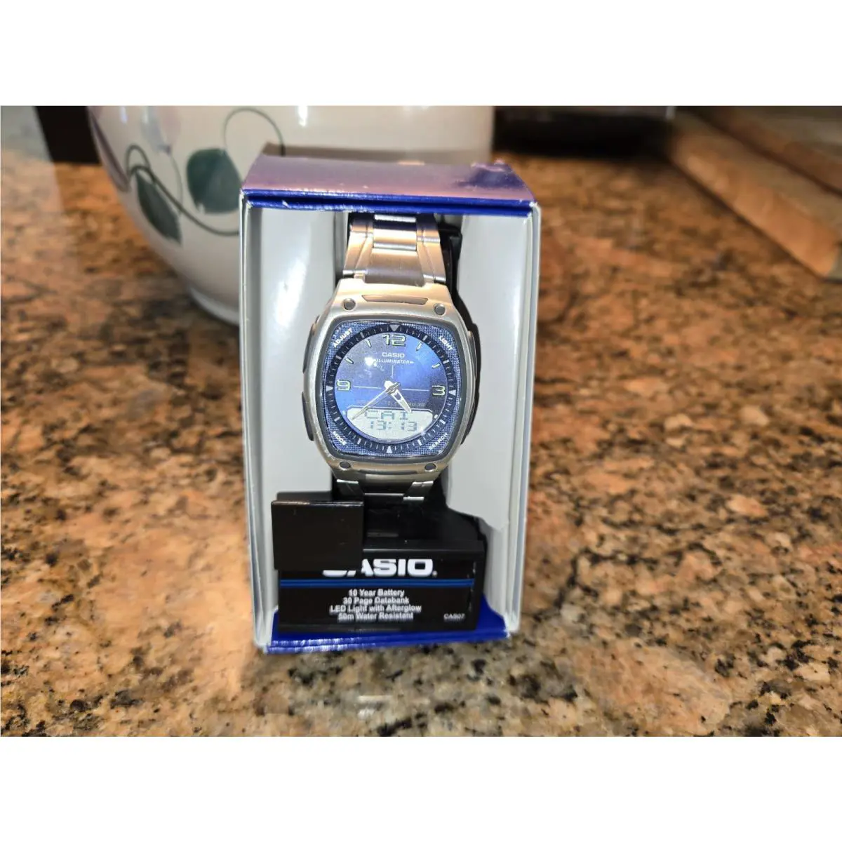 Casio AW81D-2AV Blue Men`s Watch - Dial: Blue, Band: Silver, Bezel: Silver, Gray