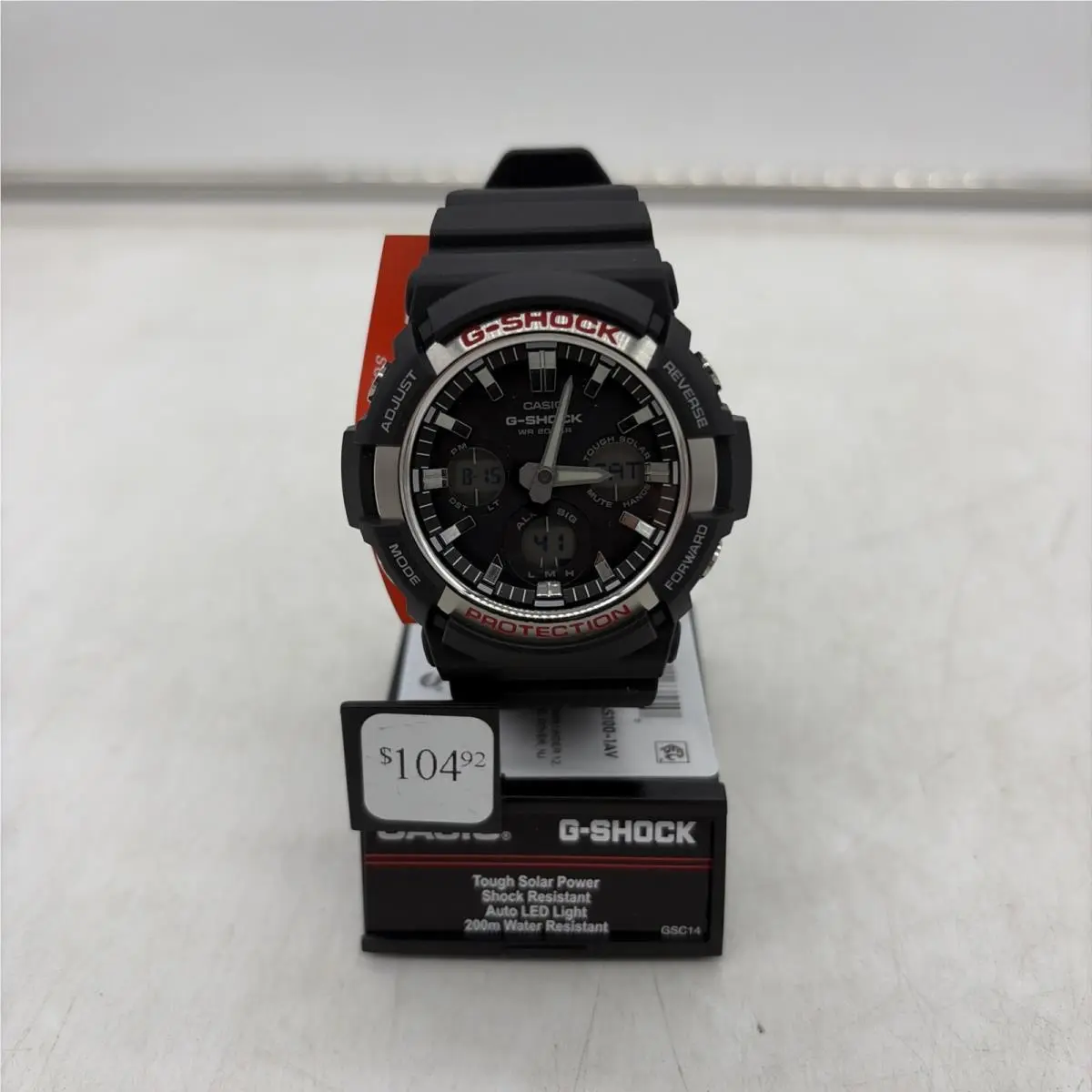 G-shock Men`s Solar World Time Black Resin 50mm Watch GAS100-1A