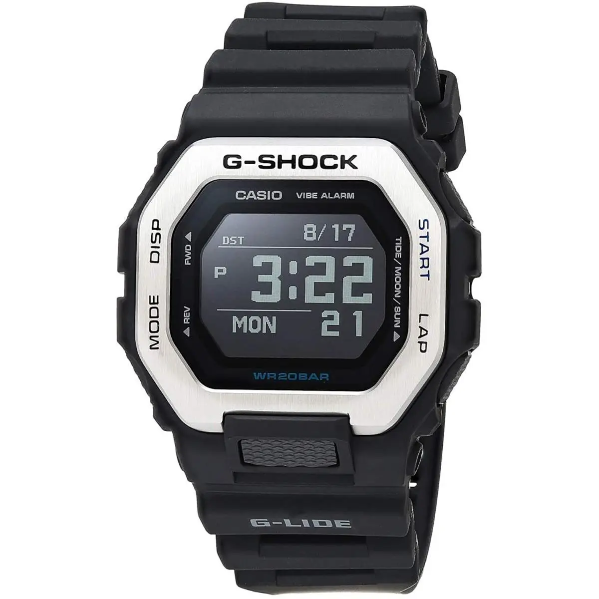 Casio G-shock GBX100-1 Digital GBX-100 Series G-steel Resin Quartz Men`s Watch - Dial: Black, Band: Black, Bezel: Silver