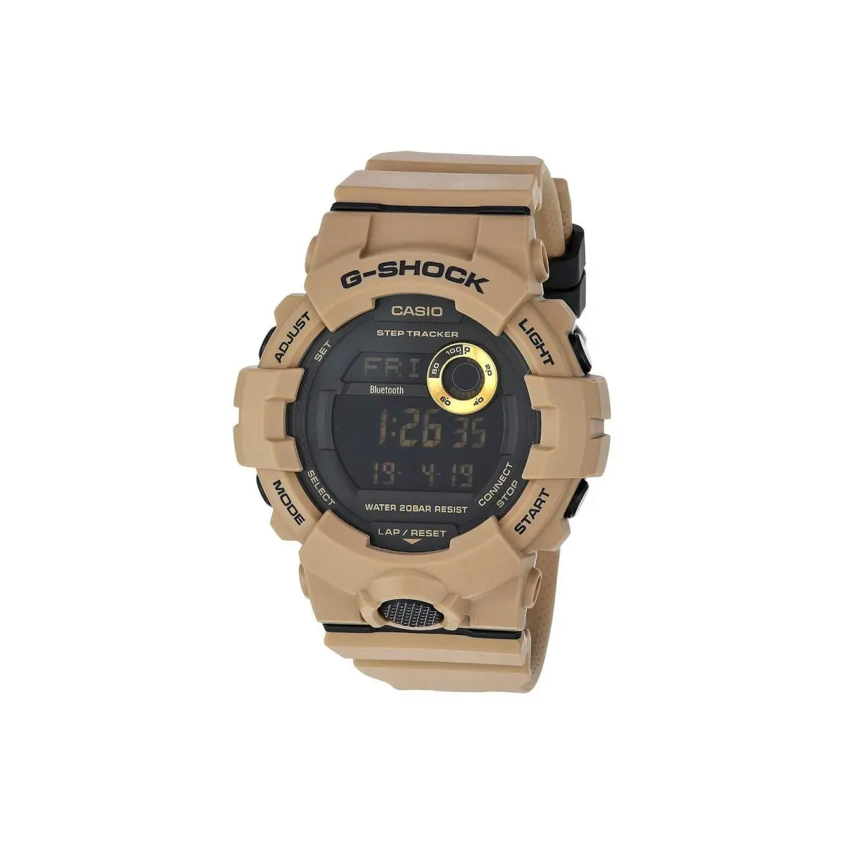 Casio G-shock GBD800UC-5 Brown Men`s Digital Sports Watch with Bluetooth - Dial: Brown, Band: Brown, Bezel: Brown