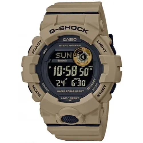 Men`s Casio G-shock Power Trainer Brown Strap Digital Watch GBD-800UC-5CR - Brown, Dial: Black, Band: Brown