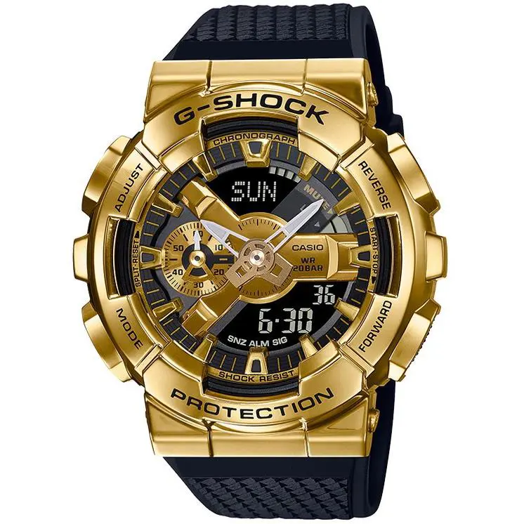G-shock GM110G-1A9 Gold Ion Plated Case Black Rubber Strap by Casio