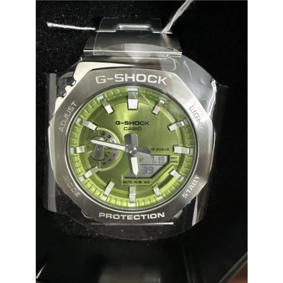 G-shock GM2110D-3A G-steel 2100 Green Dial Stainless Steel Watch by Casio