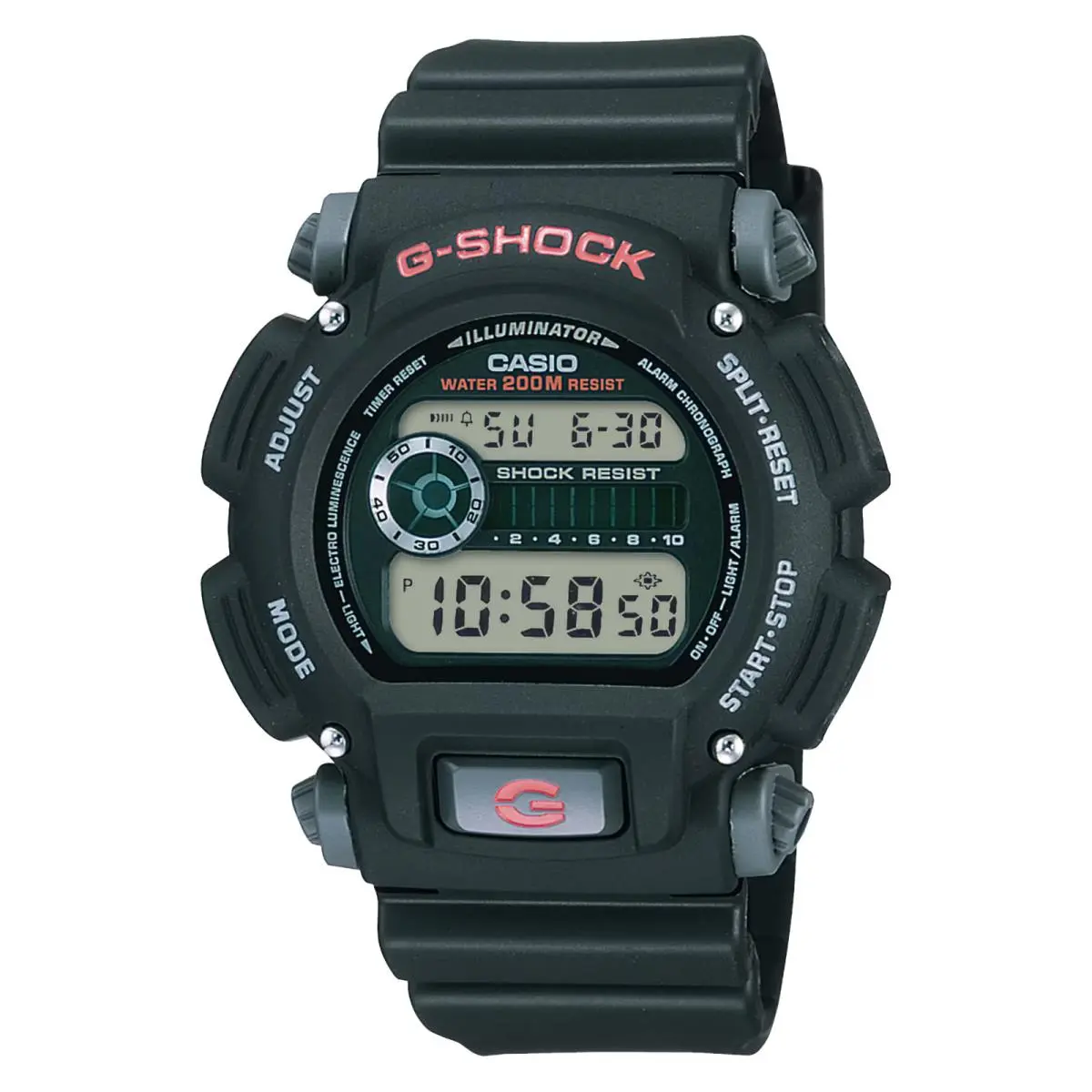Casio G-shock DW9052-1V 200M WR 24HR Stopwatch Black Resin Band Watch 9052 Serie