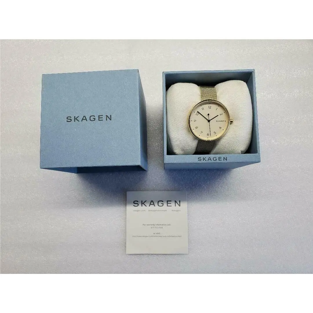 Skagen Signatur Gold Dial Gold-tone Mesh St. Steel Ladies Watch SKW2625