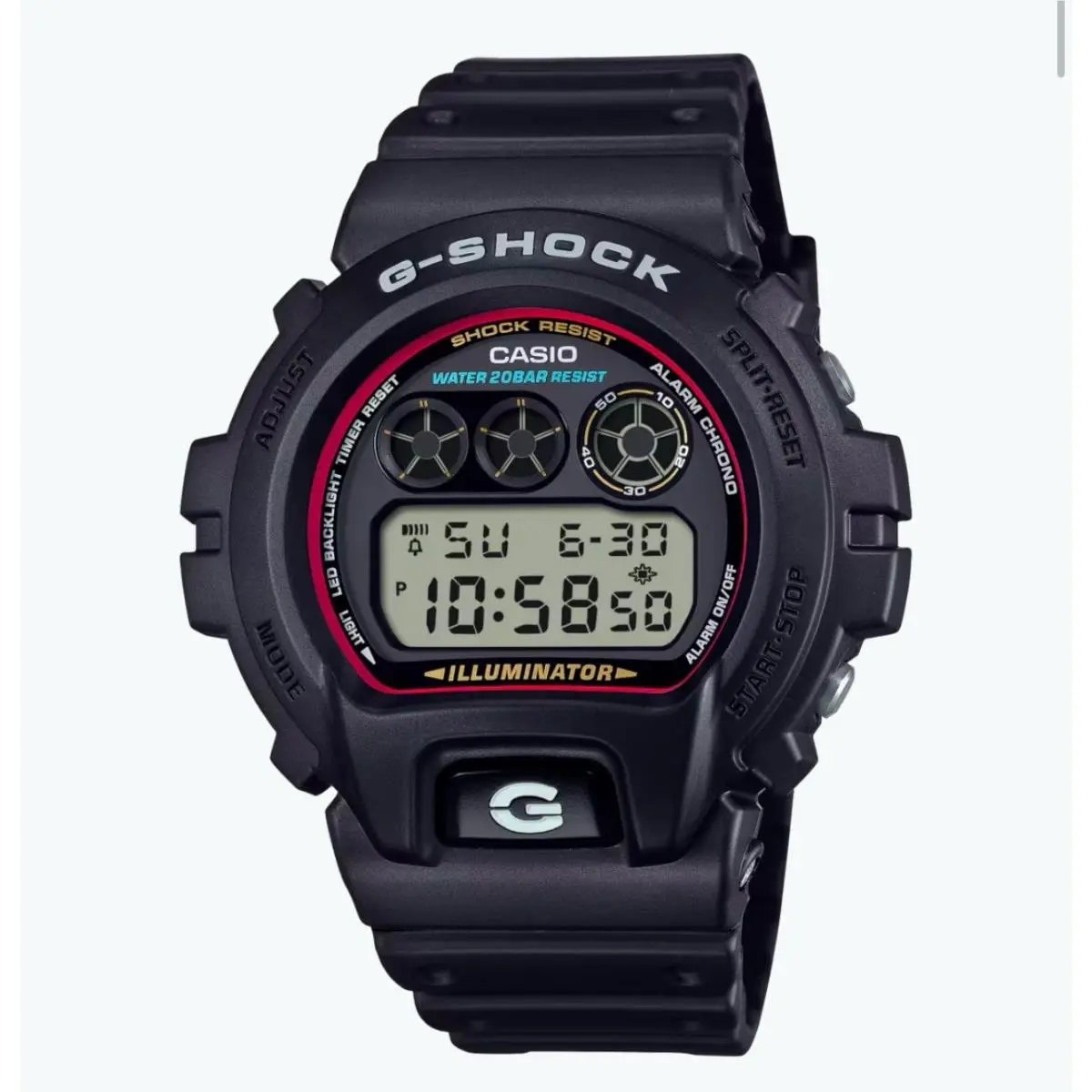 Casio G Shock DW6900RL-1 Black Dial with Black Rubber Band Men’s Watch