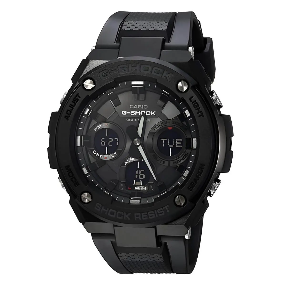 Casio Men`s Watch G-shock Quartz Ana-digi Dial Black Resin Strap GSTS100G-1B - Black, Dial: Black, Band: Black