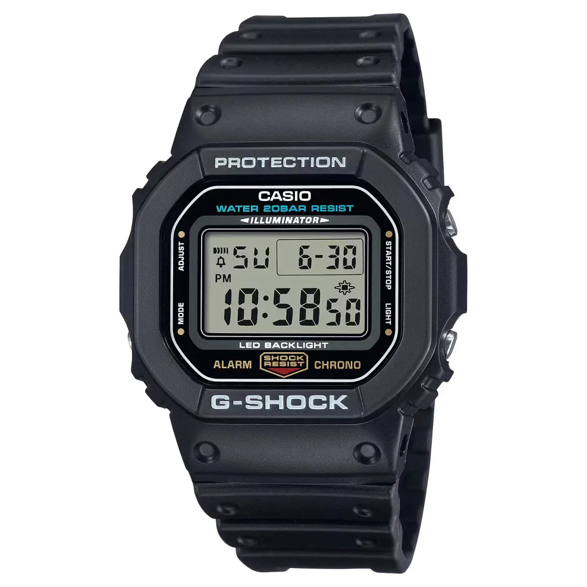 Casio DW5600E-1V G-shock 200 Meter Watch Chronograph Illuminator Alarm - Band: Black