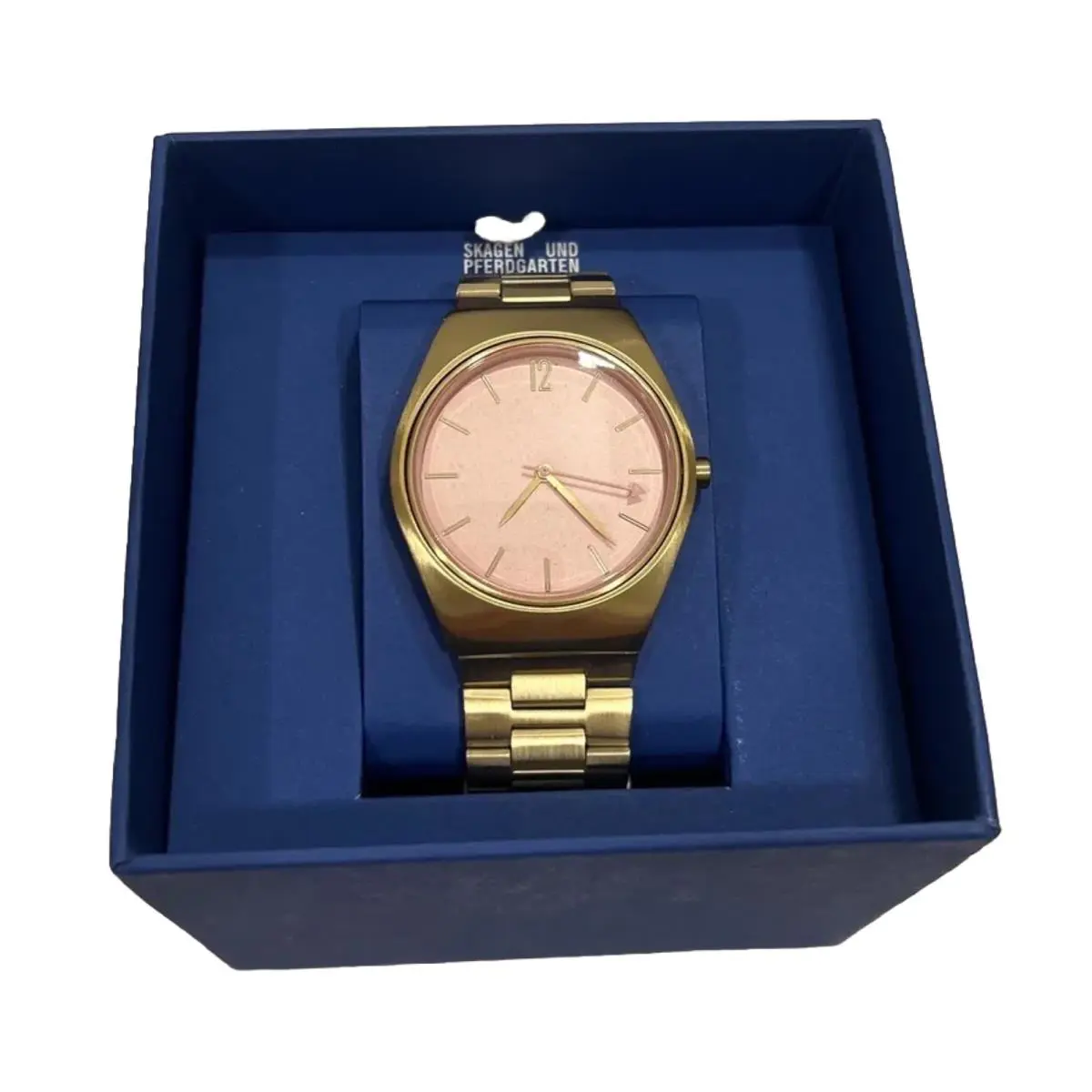 Skagen Grenen Three Hand Gold Stainless Steel Pink Dial Women`s Watch SKW6869