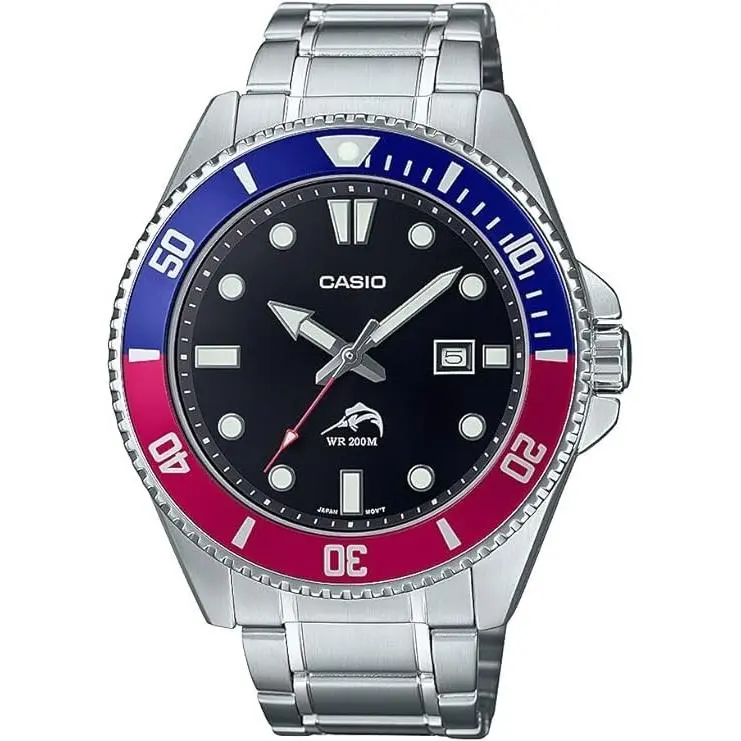 Casio MDV106DD-1A2V Mens Duro 200M All Metal w Date Analog Sport Dive Watch