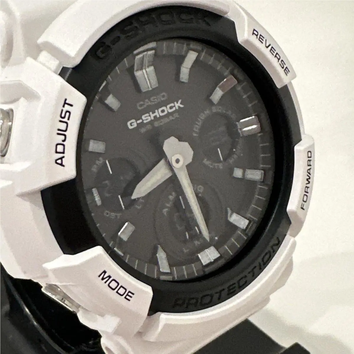 G-shock Men`s Solar Ana-digi Black Dial White Resin 53mm Watch GAS100B-7A by Casio