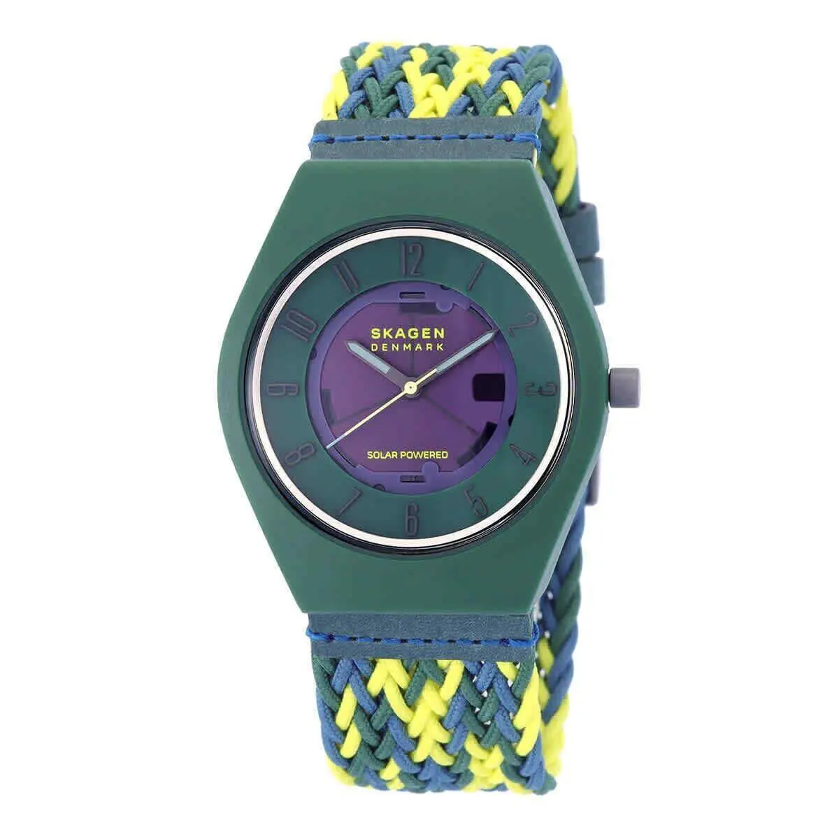 Skagen Samsø Series SKW6881 Sams Series Green Dial Multicolor Rpet Woven Strap Mens Watch