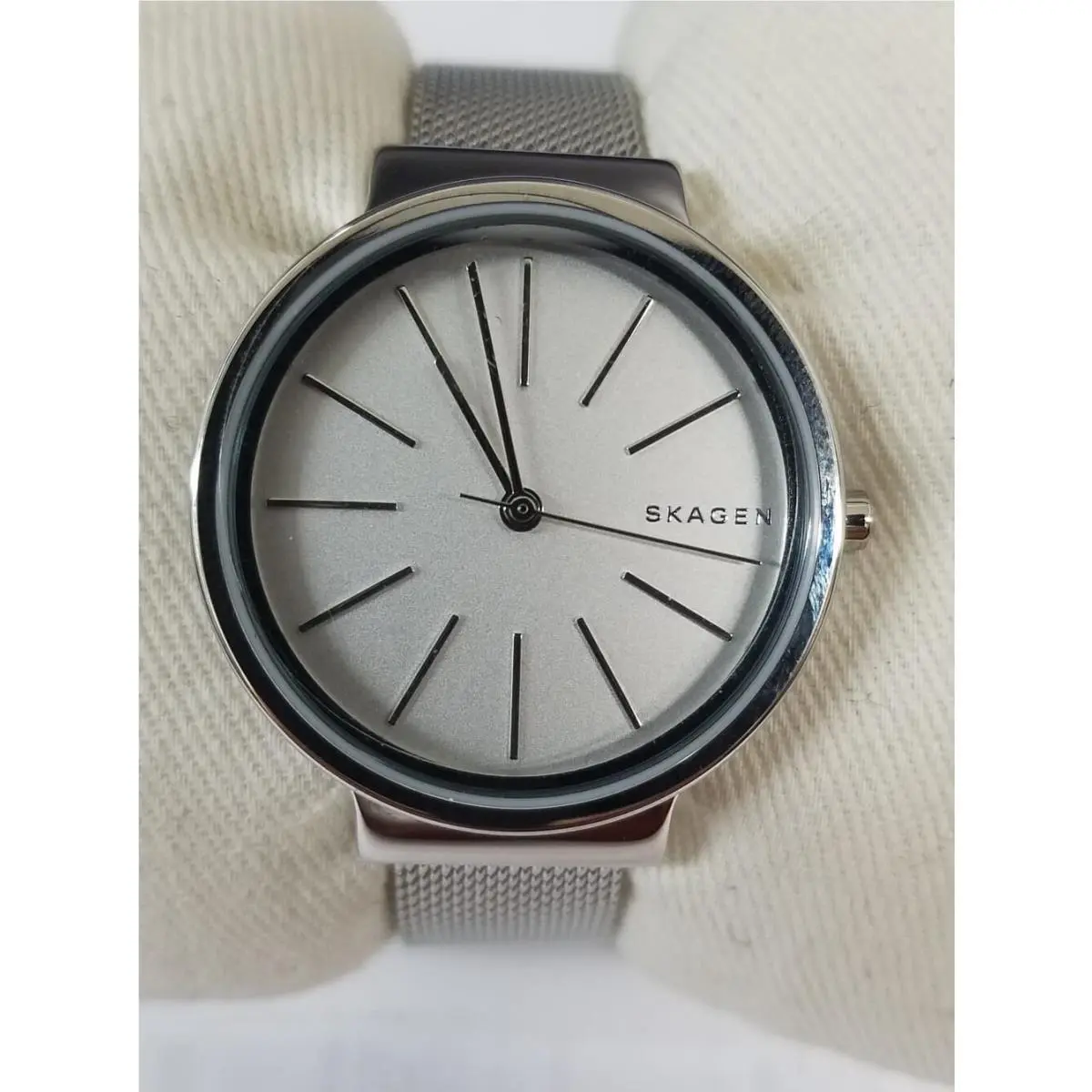 Skagen SKW2478 Ancher White Dial Stainless Steel Mesh Bracelet Women`s Watch