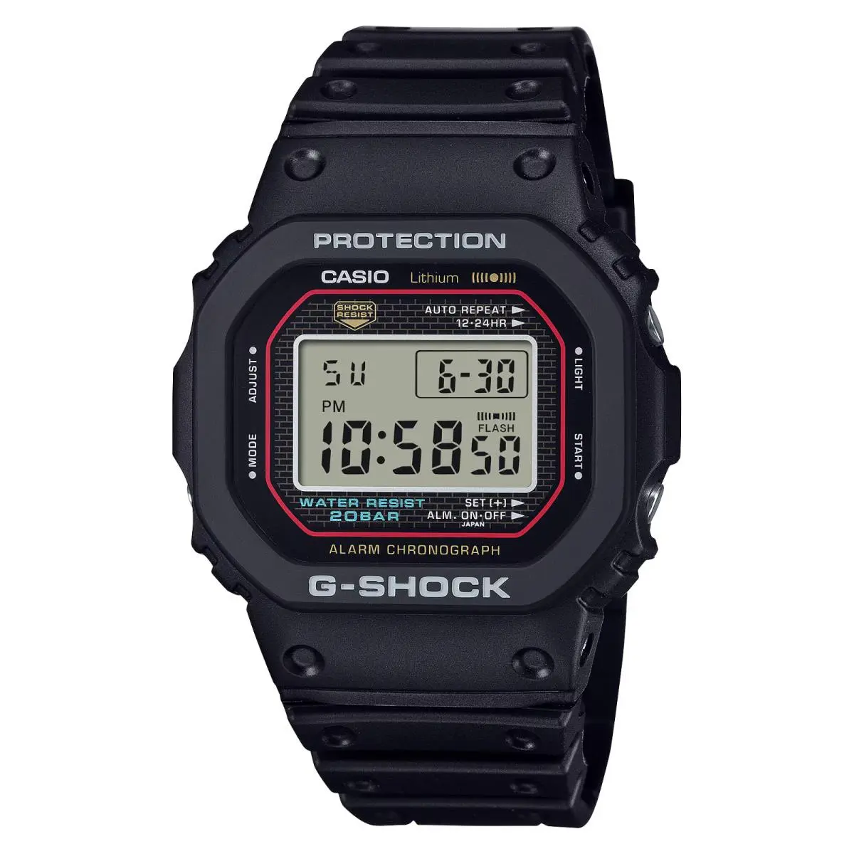 G-shock Digital 5000 Series Black Stainless Steel Watch DW5000R-1A by Casio