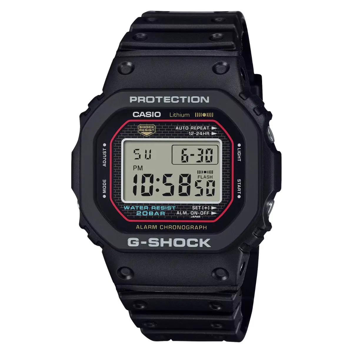 G-shock Digital 5000 Series Black Stainless Steel Watch DW5000R-1A by Casio